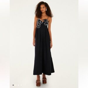 NWT Viral Iconic Farm Rio Black Fish Dress Koi Size S Small